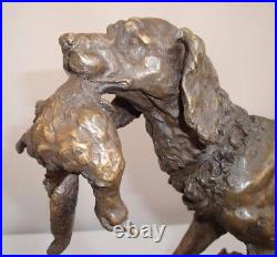 Statue Sculpture Chien Chasse Animalier Style Art Deco Style Art Nouveau Bronze