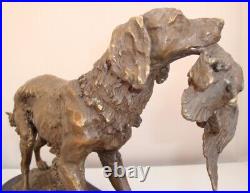 Statue Sculpture Chien Chasse Animalier Style Art Deco Style Art Nouveau Bronze