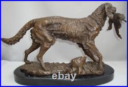 Statue Sculpture Chien Chasse Animalier Style Art Deco Style Art Nouveau Bronze