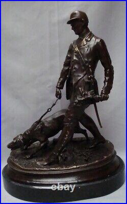 Statue Sculpture Chien Chasse Animalier Valet Style Art Deco Style Art Nouveau B