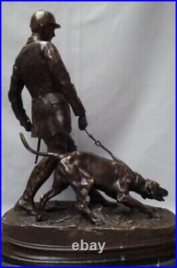 Statue Sculpture Chien Chasse Animalier Valet Style Art Deco Style Art Nouveau B