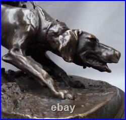 Statue Sculpture Chien Chasse Animalier Valet Style Art Deco Style Art Nouveau B