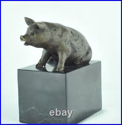 Statue Sculpture Cochon Animalier Style Art Deco Style Art Nouveau Bronze massif