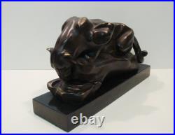 Statue Sculpture Cougar Animalier Style Art Deco Style Art Nouveau Bronze massif Statue Sculpture Cougar Animalier Style Art Deco Style Art Nouveau Bronze massif