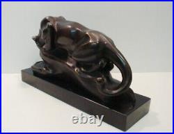 Statue Sculpture Cougar Animalier Style Art Deco Style Art Nouveau Bronze massif