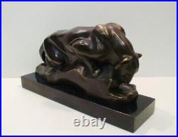 Statue Sculpture Cougar Animalier Style Art Deco Style Art Nouveau Bronze massif