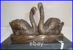 Statue Sculpture Cygne Oiseau Animalier Style Art Deco Style Art Nouveau Bronze