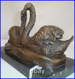Statue Sculpture Cygne Oiseau Animalier Style Art Deco Style Art Nouveau Bronze