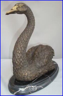 Statue Sculpture Cygne Oiseau Animalier Style Art Deco Style Art Nouveau Bronze