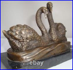 Statue Sculpture Cygne Oiseau Animalier Style Art Deco Style Art Nouveau Bronze