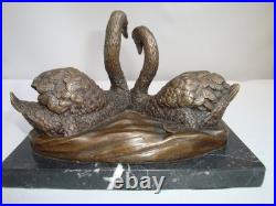 Statue Sculpture Cygne Oiseau Animalier Style Art Deco Style Art Nouveau Bronze