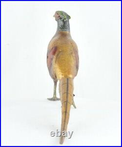 Statue Sculpture Faisan Oiseau Animalier Chasse Style Art Deco Bronze massif Sig