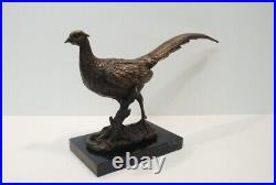 Statue Sculpture Faisan Oiseau Animalier Chasse Style Art Deco Style Art Nouveau