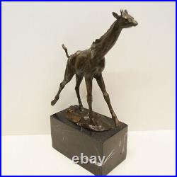 Statue Sculpture Girafe Animalier Style Art Deco Style Art Nouveau Bronze massif