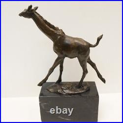 Statue Sculpture Girafe Animalier Style Art Deco Style Art Nouveau Bronze massif