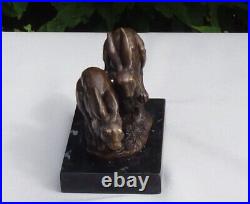 Statue Sculpture Lapin Lievre Animalier Chasse Style Art Deco Style Art Nouveau