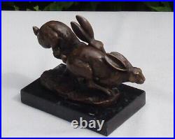 Statue Sculpture Lapin Lievre Animalier Chasse Style Art Deco Style Art Nouveau