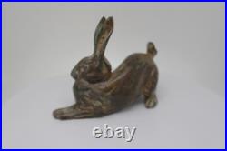 Statue Sculpture Lapin Lievre Animalier Chasse Style Art Deco Style Art Nouveau