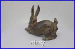 Statue Sculpture Lapin Lievre Animalier Chasse Style Art Deco Style Art Nouveau