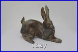 Statue Sculpture Lapin Lievre Animalier Chasse Style Art Deco Style Art Nouveau