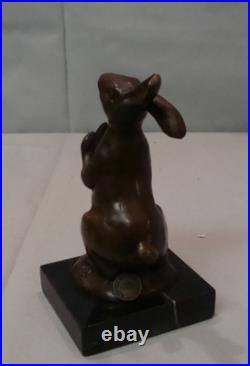 Statue Sculpture Lapin Lievre Animalier Style Art Deco Style Art Nouveau Bronze