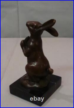 Statue Sculpture Lapin Lievre Animalier Style Art Deco Style Art Nouveau Bronze