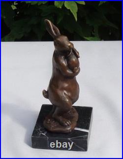 Statue Sculpture Lapin Lievre Animalier Style Art Deco Style Art Nouveau Bronze