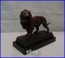 Statue Sculpture Lion Animalier Style Art Deco Style Art Nouveau Bronze massif S Statue Sculpture Lion Animalier Style Art Deco Style Art Nouveau Bronze massif S
