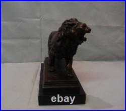 Statue Sculpture Lion Animalier Style Art Deco Style Art Nouveau Bronze massif S Statue Sculpture Lion Animalier Style Art Deco Style Art Nouveau Bronze massif S