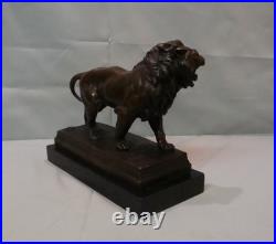 Statue Sculpture Lion Animalier Style Art Deco Style Art Nouveau Bronze massif S Statue Sculpture Lion Animalier Style Art Deco Style Art Nouveau Bronze massif S
