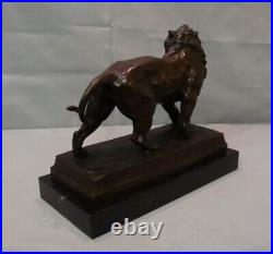 Statue Sculpture Lion Animalier Style Art Deco Style Art Nouveau Bronze massif S