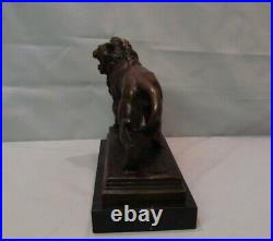 Statue Sculpture Lion Animalier Style Art Deco Style Art Nouveau Bronze massif S