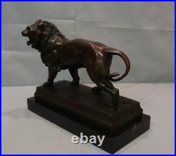 Statue Sculpture Lion Animalier Style Art Deco Style Art Nouveau Bronze massif S Statue Sculpture Lion Animalier Style Art Deco Style Art Nouveau Bronze massif S