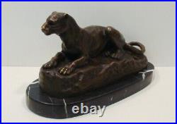 Statue Sculpture Lion Lionne Animalier Style Art Deco Style Art Nouveau Bronze m