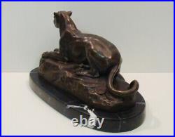 Statue Sculpture Lion Lionne Animalier Style Art Deco Style Art Nouveau Bronze m