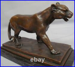 Statue Sculpture Lion Lionne Animalier Style Art Deco Style Art Nouveau Bronze m