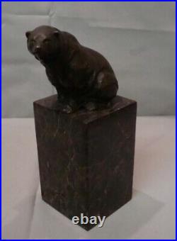 Statue Sculpture Ours Animalier Style Art Deco Style Art Nouveau Bronze massif