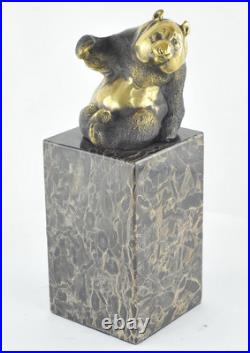 Statue Sculpture Panda Animalier Style Art Deco Style Art Nouveau Bronze massif Statue Sculpture Panda Animalier Style Art Deco Style Art Nouveau Bronze massif