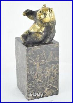 Statue Sculpture Panda Animalier Style Art Deco Style Art Nouveau Bronze massif Statue Sculpture Panda Animalier Style Art Deco Style Art Nouveau Bronze massif
