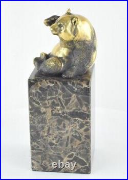 Statue Sculpture Panda Animalier Style Art Deco Style Art Nouveau Bronze massif Statue Sculpture Panda Animalier Style Art Deco Style Art Nouveau Bronze massif