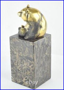 Statue Sculpture Panda Animalier Style Art Deco Style Art Nouveau Bronze massif Statue Sculpture Panda Animalier Style Art Deco Style Art Nouveau Bronze massif