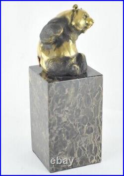 Statue Sculpture Panda Animalier Style Art Deco Style Art Nouveau Bronze massif Statue Sculpture Panda Animalier Style Art Deco Style Art Nouveau Bronze massif