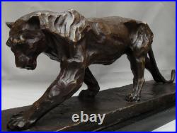 Statue Sculpture Panthere Animalier Style Art Deco Style Art Nouveau Bronze mass