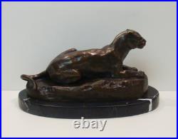 Statue Sculpture Panthere de Tunis Animalier Style Art Deco Style Art Nouveau Br