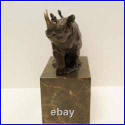 Statue Sculpture Rhinoceros Animalier Style Art Deco Style Art Nouveau Bronze ma