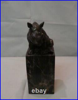 Statue Sculpture Rhinoceros Animalier Style Art Deco Style Art Nouveau Bronze ma