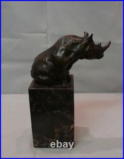 Statue Sculpture Rhinoceros Animalier Style Art Deco Style Art Nouveau Bronze ma