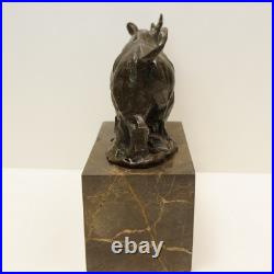 Statue Sculpture Rhinoceros Animalier Style Art Deco Style Art Nouveau Bronze ma