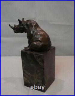 Statue Sculpture Rhinoceros Animalier Style Art Deco Style Art Nouveau Bronze ma