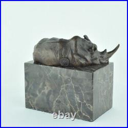 Statue Sculpture Rhinoceros Animalier Style Art Deco Style Art Nouveau Bronze ma